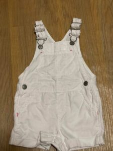 OshKosh White Denim Short Overalls