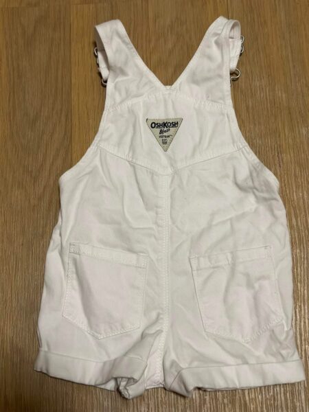 OshKosh White Denim Short Overalls
